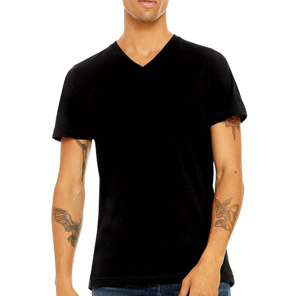 CANVAS 3005 UNISEX BLACK V-NECK TEE (NEVER WORN)